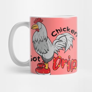 Chicken With Shoes White Red DRIP Mug